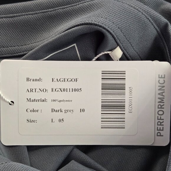 NWT Men’s Gray Performance Athletic Golf Shirt | Size Large - Picture 4 of 5